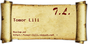 Tomor Lili névjegykártya